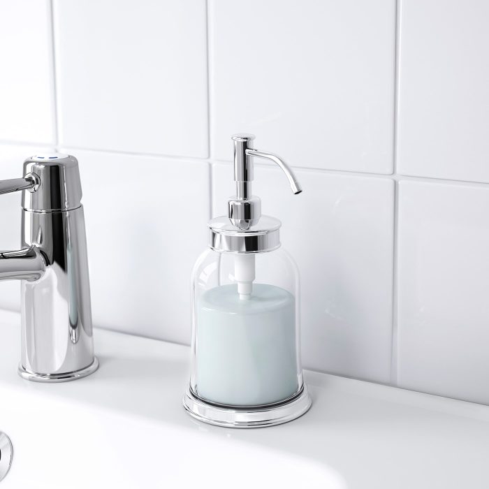 balungen soap dispenser chrome plated 0862724 pe559061 s5 - پمپ مایع دستشویی ایکیا مدل BALUNGEN کد 902.915.04