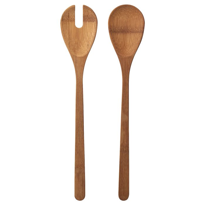 groensaker 2 piece salad servers set bamboo 0942081 pe795963 s5 - ست ۲ تکه قاشق و چنگال چوبی سالاد ایکیا مدل GRÖNSAKER کد 604.812.42