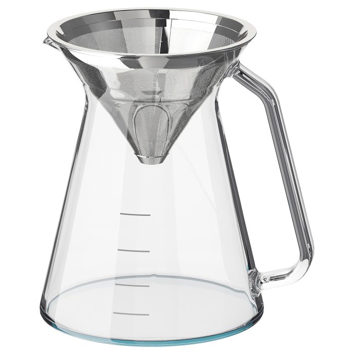 hoegmodig coffee maker for drip coffee clear glass stainless steel 0711250 pe728104 s5 - قهوه ساز ایکیا مدل HÖGMODIG کد 903.589.62