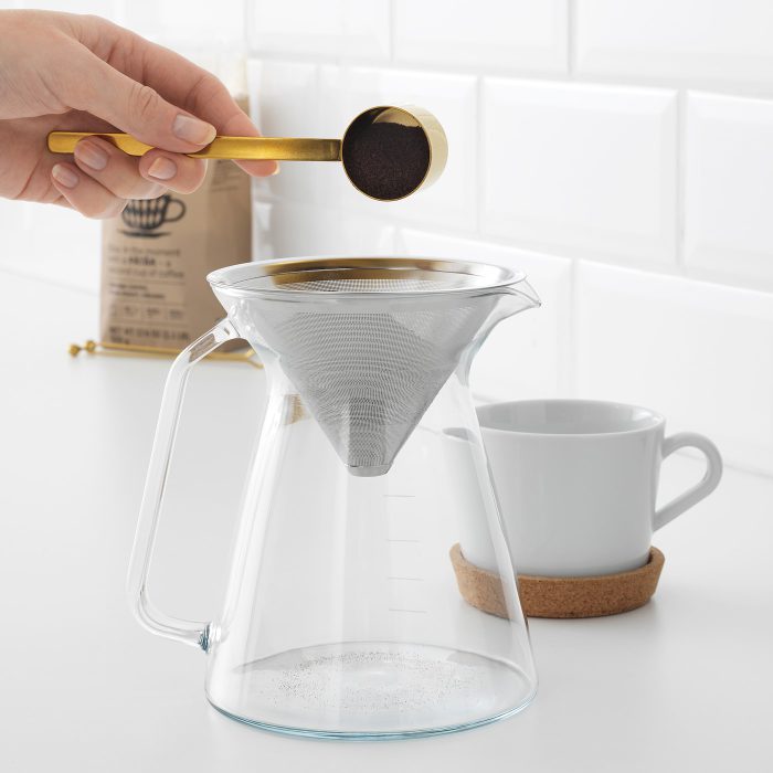 hoegmodig coffee maker for drip coffee clear glass stainless steel 0900798 pe659025 s5 - قهوه ساز ایکیا مدل HÖGMODIG کد 903.589.62