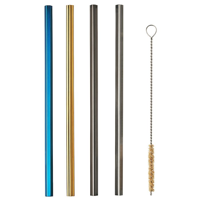 lufttaet drinking straws cleanbrush set of 5 mixed shapes mixed colours 1199868 pe904726 s5 - نی نوشیدنی ایکیا مدل LUFTTAT کد 205.612.88