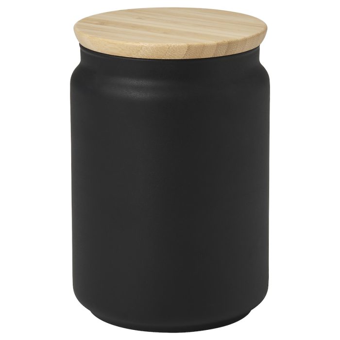 eklatera jar with lid black 1353525 pe952242 s5 - ظرف شیشه ای درب دار ایکیا مدل EKLATERA کد 303.331.25