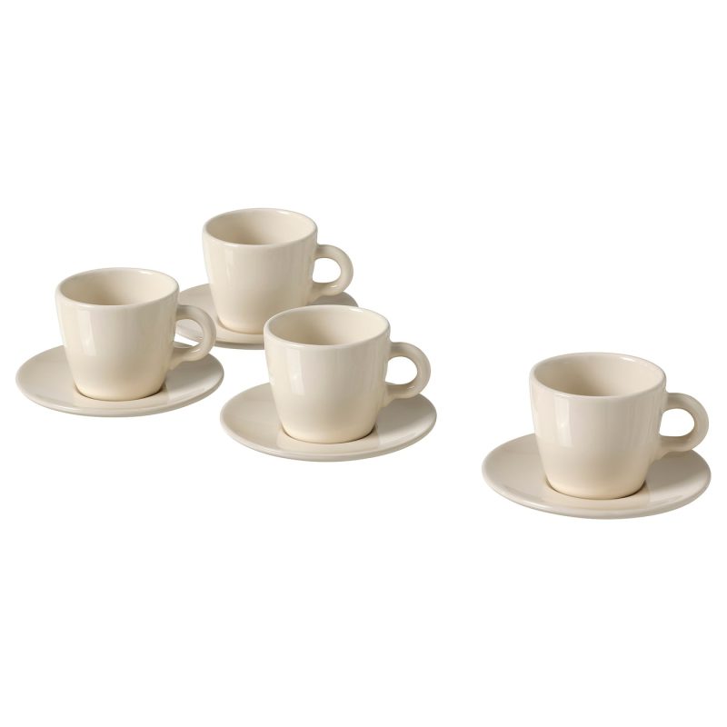 faergklar cup with saucer glossy beige 1010292 pe828018 s5 - hot