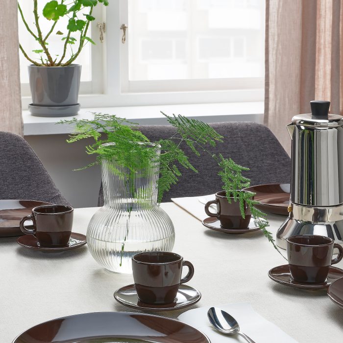 faergklar cup with saucer glossy brown 1089672 pe861644 s5 - ست فنجان با نعلبکی ایکیا مدل FÄRGKLAR کد 704.854.33