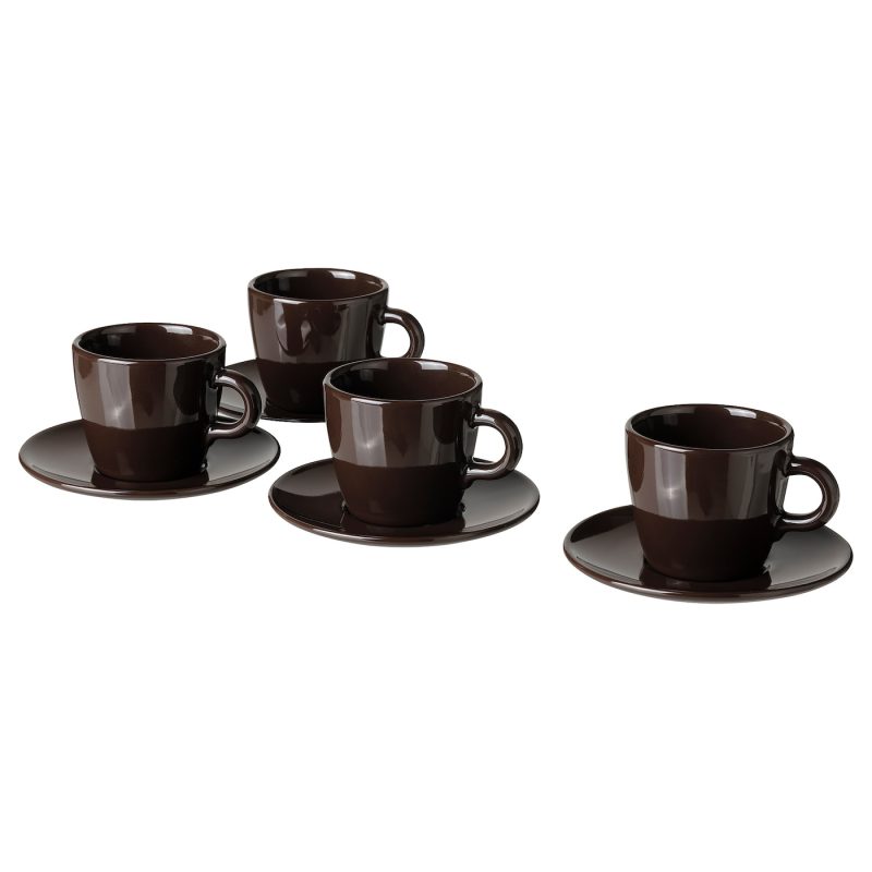 faergklar cup with saucer glossy brown 1089675 pe861645 s5 - hot