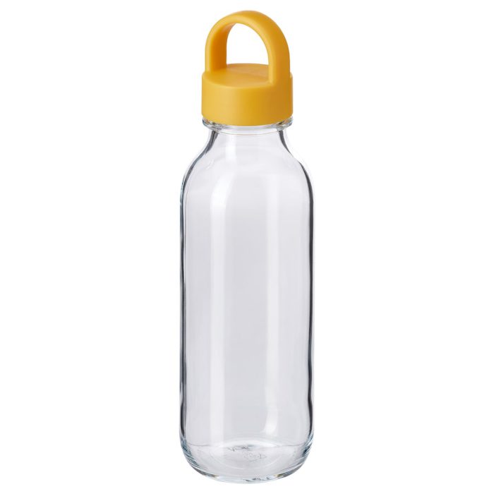 formskoen water bottle clear glass yellow 0985589 pe816689 s5 - بطری آب شیشه ای ایکیا مدل FORMSKÖN کد 704.972.28