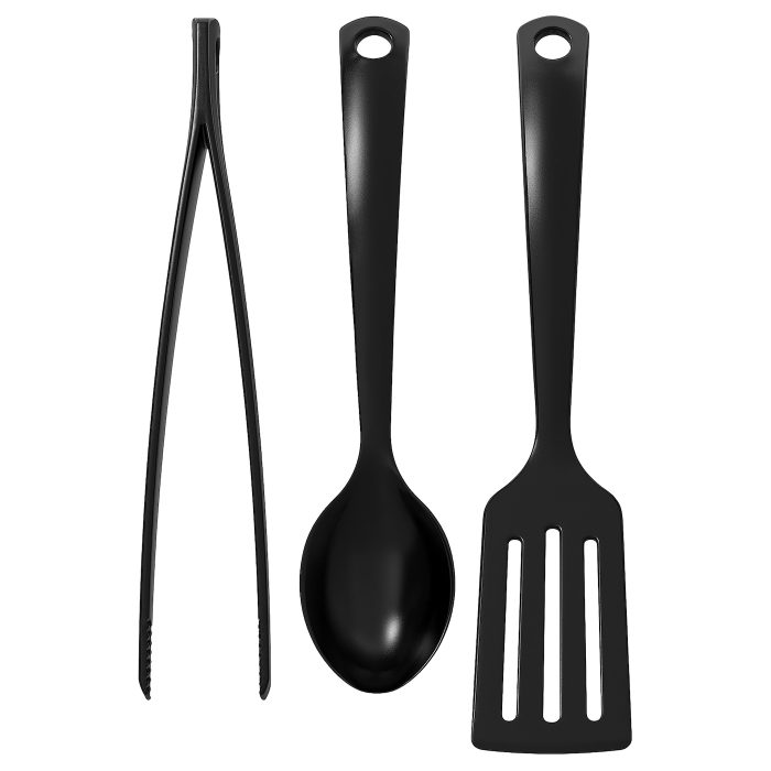 gnarp 3 piece kitchen utensil set black 0711742 pe728431 s5 - سرویس کفگیر و ملاقه 3 پارچه ایکیا مدل GNARP کد 303.358.41