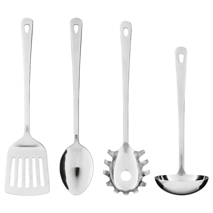 grunka 4 piece kitchen utensil set stainless steel 0711741 pe728430 s5 - ست ۴ تکه ابزار آشپزخانه ایکیا مدل GRUNKA کد 300.833.34