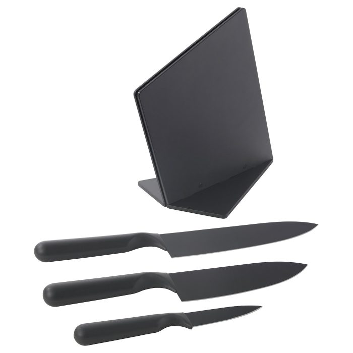 jaemfoera knife block with 3 knives black 0490344 pe624433 s5 - ست چاقوی سه تایی ایکیا مدل JÄMFÖRA کد 103.468.31