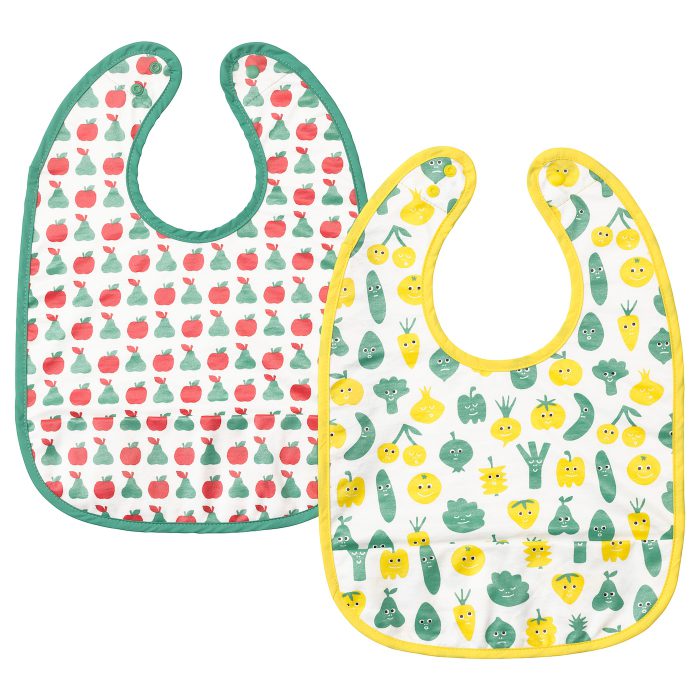 matvra bib fruit vegetables pattern green yellow 0708099 pe726501 s5 - پیش‌بند نوزاد ایکیا مدل MATVRÅ کد 404.269.25