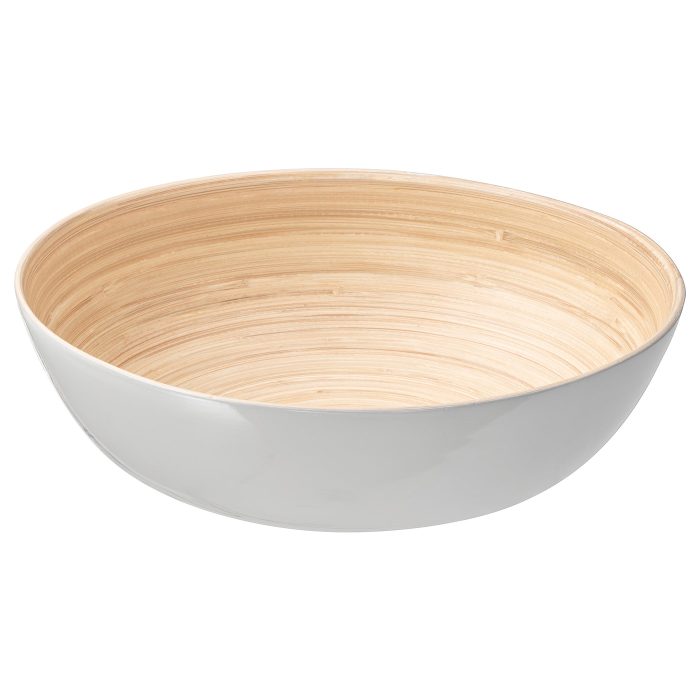 rundlig serving bowl bamboo white 0713551 pe729607 s5 - کاسه سرو ایکیا مدل RUNDLIG کد 102.348.62