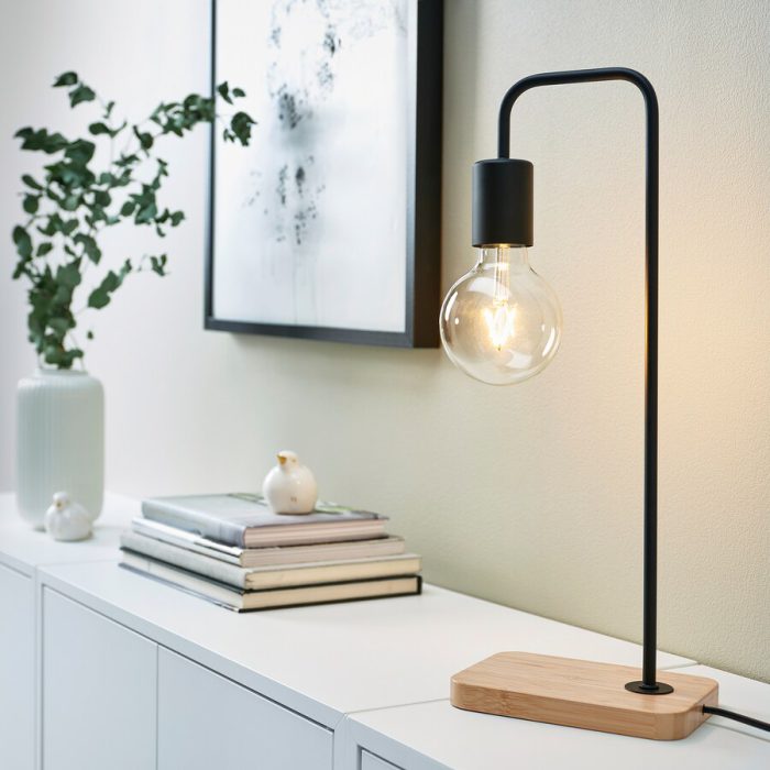 tvaerhand table lamp black bamboo 1013687 pe829293 s5 - چراغ رومیزی ایکیا مدل TVÄRHAND کد 905.108.94